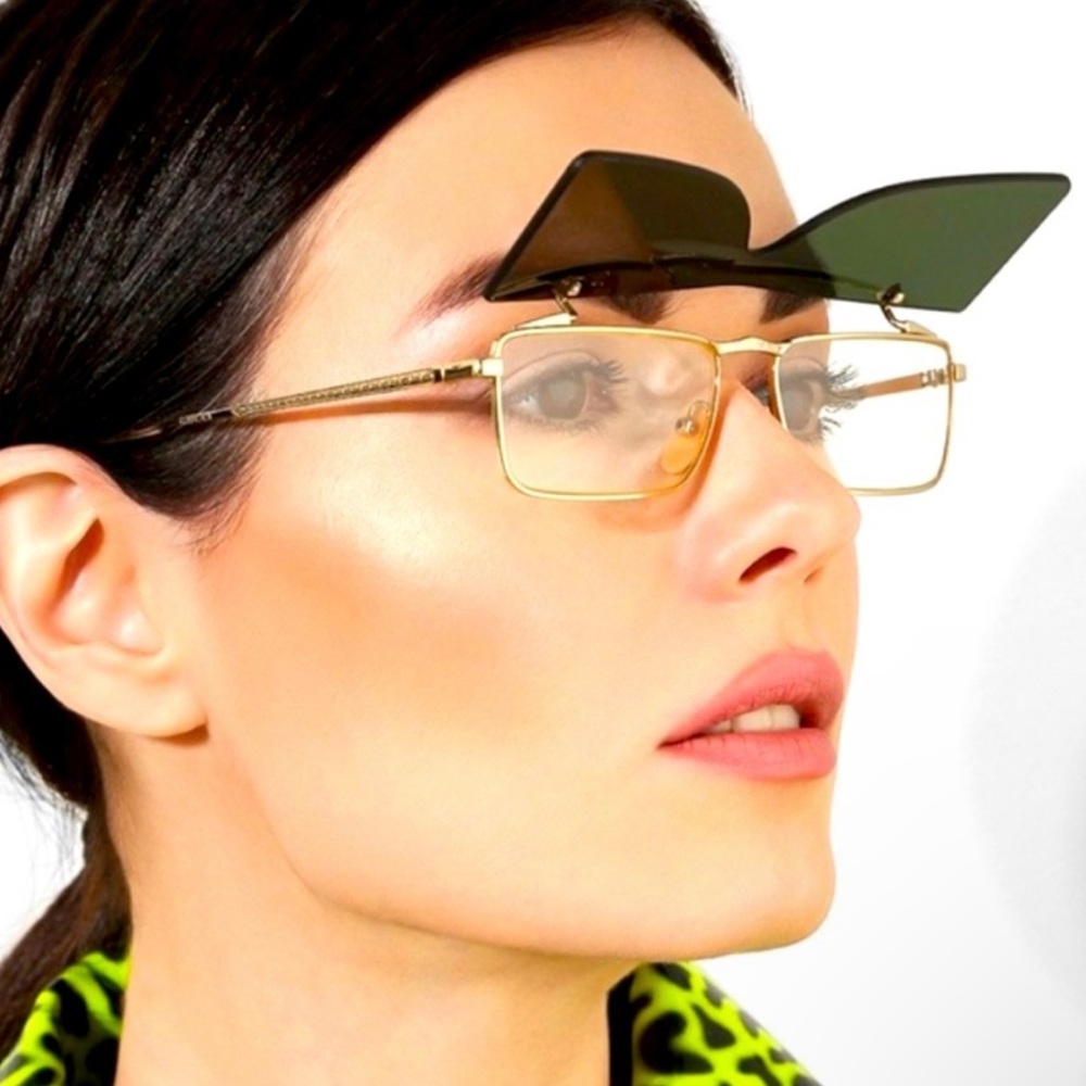 Authentic Gucci 56mm Flip-Up Rectangular Optical … - image 1